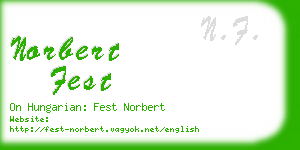 norbert fest business card